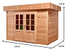 ABRI JARDIN BOIS DOUGLAS BAC ACIER - 6M2