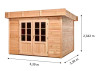 ABRI JARDIN BOIS DOUGLAS BAC ACIER - 9M2