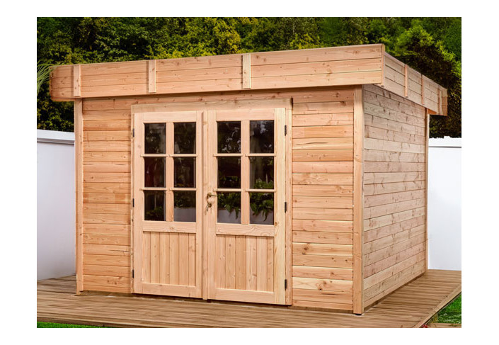 ABRI JARDIN BOIS DOUGLAS BAC ACIER - 9M2