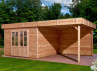 ABRI JARDIN BOIS DOUGLAS 17M2 - BAC ACIER