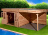 ABRI JARDIN BOIS DOUGLAS 17M2 - BAC ACIER