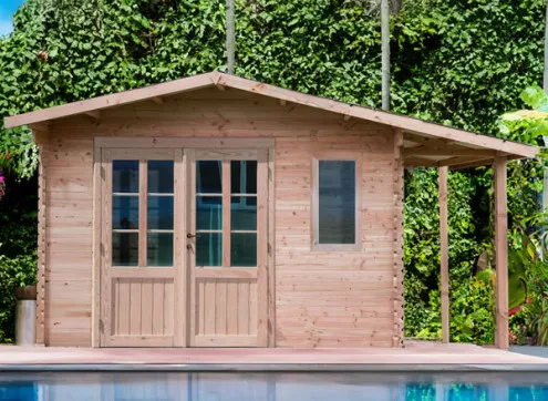ABRI JARDIN BOIS DOUGLAS + BÛCHER - 16M2