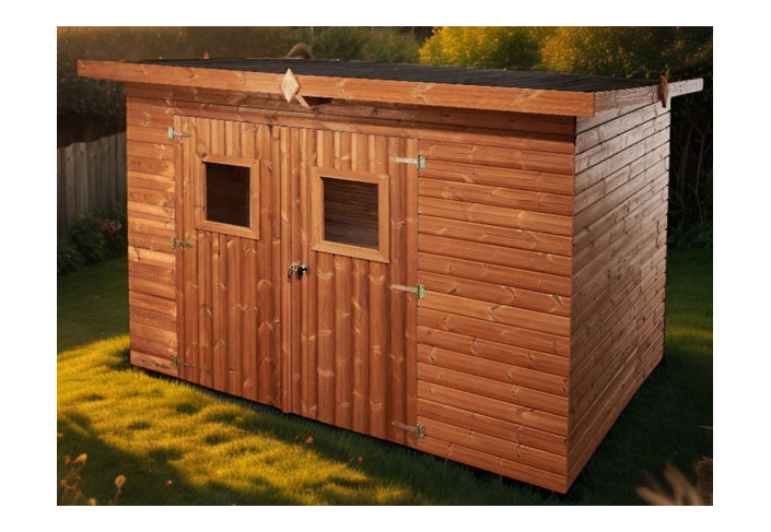 Abri Panneaux bois traité, toit plat 5.70M2