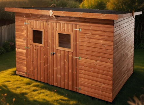 Abri Panneaux bois traité, toit plat 5.70M2