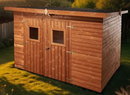 Abri Panneaux bois traité, toit plat 5.70M2