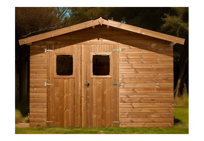 Abri Panneaux bois traité- Bac Acier 7.25M2