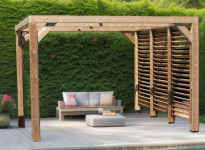 PERGOLA BOIS THERMO TRAITÉ AVEC VENTELLES