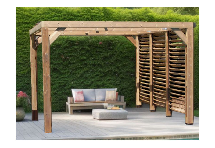 PERGOLA BOIS THERMO TRAITÉ AVEC VENTELLES