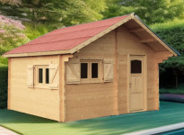Abri jardin bois brut 60 mm - 17 m²