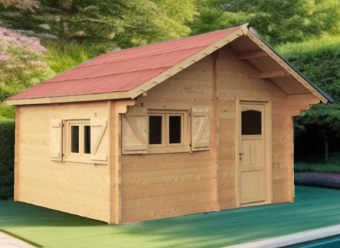 Abri jardin bois brut 60 mm - 17 m²