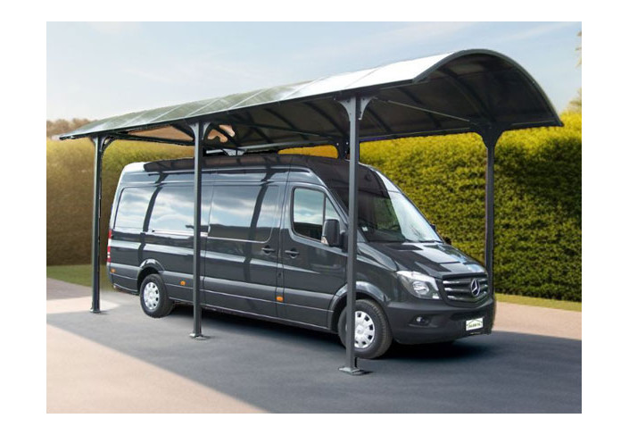 CARPORT ALUMINIUM TOIT CINTRÉ EN POLYCARBONATE