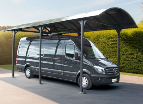 CARPORT ALUMINIUM TOIT CINTRÉ EN POLYCARBONATE