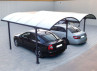 CARPORT DOUBLE ALUMINIUM ET TOIT CINTRÉ EN POLYCARBONATE