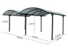 CARPORT DOUBLE ALUMINIUM ET TOIT CINTRÉ EN POLYCARBONATE