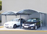 CARPORT DOUBLE ALUMINIUM ET TOIT CINTRÉ EN POLYCARBONATE