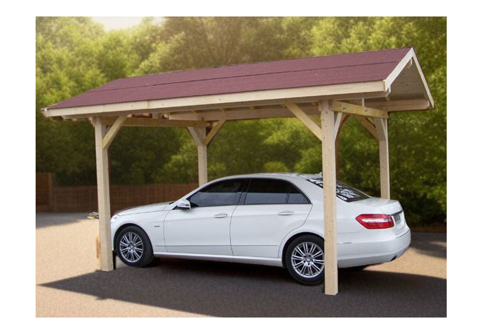 CARPORT simpe EN BOIS avec couverture bardeau bitumé