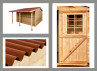 abri de jardin bois + bûcher 28 mm
