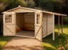 abri de jardin bois + bûcher 28 mm