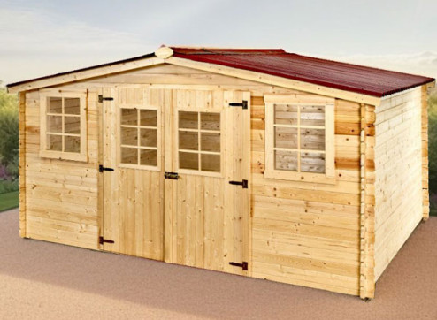 abri jardin bois 28 mm 17 m²