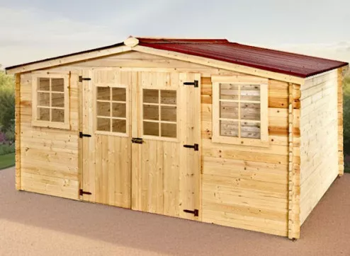 abri jardin bois 28 mm 17 m²