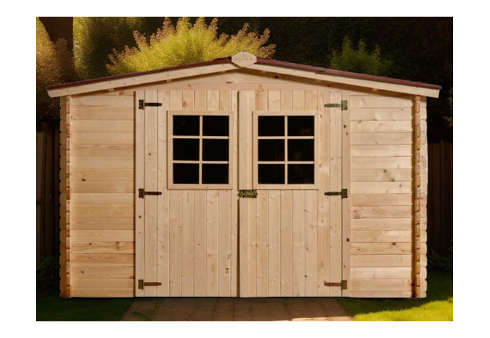abri de jardin bois 28 mm - 9M2 au sol