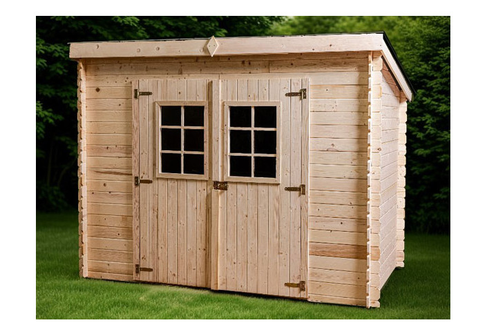 abri jardin monopente en madrier bois 20mm
