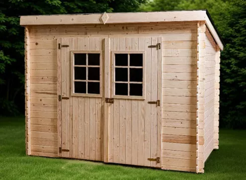 abri jardin monopente en madrier bois 20mm