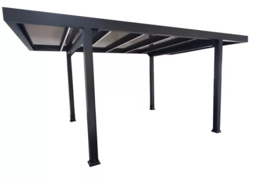 CARPORT ALU MONOPENTE + LED SOLAIRE 4