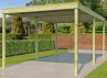 CARPORT BOIS TRAITE TOIT ONDULÉ