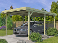 CARPORT BOIS AUTOCLAVE TOIT ONDULÉ