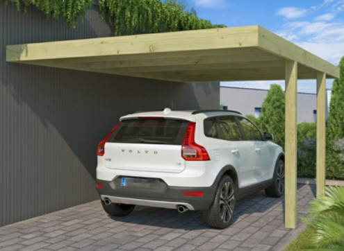 CARPORT ADOSSÉ BOIS TRAITE 3x5 M