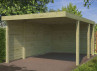 CARPORT BOIS + 2 PAROIS EN MADRIER - 17 M2
