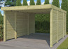 CARPORT BOIS TOIT PLAT + 2 PAROIS LATÉRALES- 17 M2