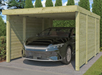 CARPORT BOIS TOIT PLAT + 2 PAROIS LATÉRALES- 17 M2