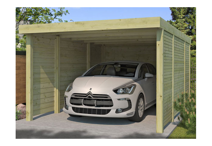 CARPORT BOIS + 3 PAROIS - 17 M2
