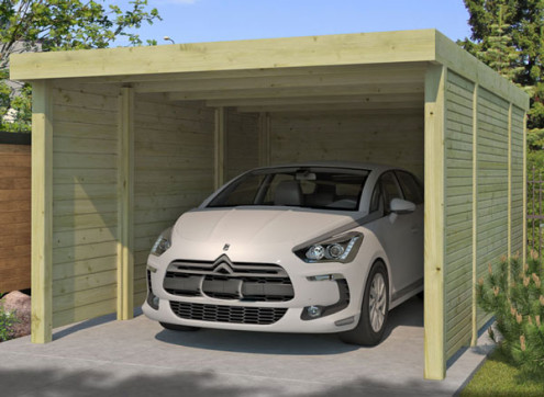 CARPORT BOIS + 3 PAROIS - 17 M2