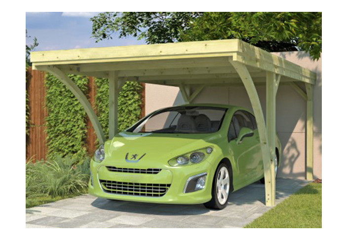 CARPORT BOIS TRAITÉ TOIT PLAT - 17 M2