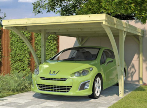 CARPORT BOIS TRAITÉ TOIT PLAT - 17 M2