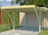 CARPORT BOIS TRAITÉ TOIT PLAT - 17 M2