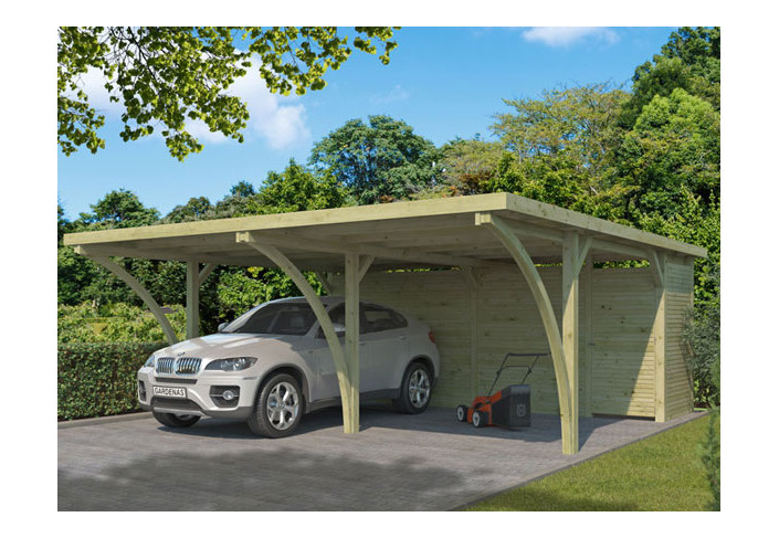 CARPORT BOIS DOUBLE + ATELIER 43M2