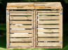 CACHE POUBELLE DOUBLE EN BOIS