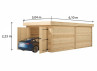 Garage Bois Toit Plat Acier ou Polycarbonate 21m2