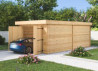 Garage Bois Toit Plat Acier ou Polycarbonate 21m2