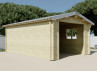 GARAGE BOIS BRUT MADRIERS CONTRECOLLÉS 80 MM -19.73M2