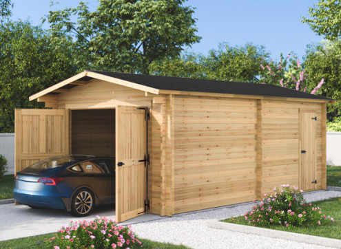 GARAGE BOIS BRUT MADRIERS 60 MM -19.73M2