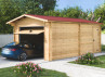 Garage Madriers Bois 60mm 2 entrées indépendantes - 24m2