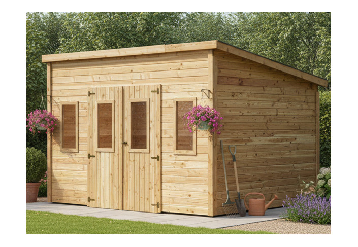 ABRI JARDIN BOIS TOIT POLYCARBONATE - 12M2