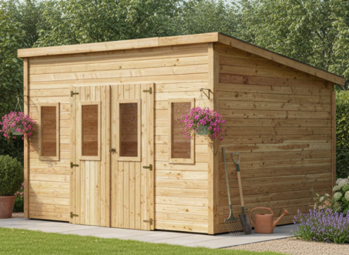 ABRI JARDIN BOIS TOIT POLYCARBONATE - 12M2