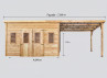 Abri Jardin Bois Brut Toit Monopente avec Auvent