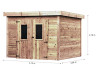 Abri Jardin Madriers bois traité - Toit Plat - Bac Acier 9M2